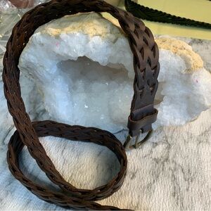 Braided Brown Leather Belt with brass buckle. Excellent quality leather.